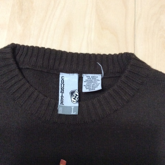 3 for 35 Counter Men's Brown Sweater Sz L EUC - Picture 4 of 5